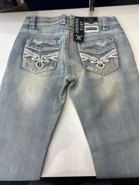 ARYA Straight Jeans Men’s W36 L30 Light Blue Distressed Designer Denim